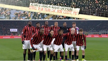 La festa per i 125 anni del Milan a San Siro rovinata da uno striscione: Simbolo che non esiste più