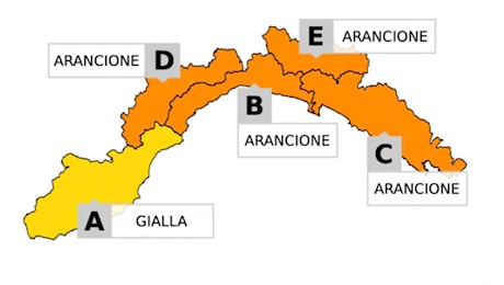 Maltempo: allerta arancione estesa anche a levante savonese ed entroterra, gialla a ponente