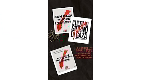 Ventimiglia e dintorni aderisce a mobilitazione nazionale contro il genocidio di Gaza