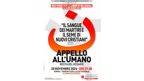 Red week. La preghiera di Appello all'umano sul sagrato del Duomo • newsrimini.it