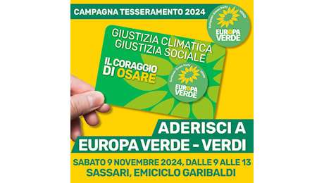 Europa Verde sabato mattina a Sassari all’Emiciclo Garibaldi