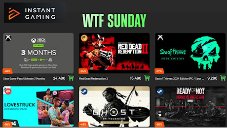 WTF Sunday: sconti FOLLI su Instant Gaming per questa domenica!