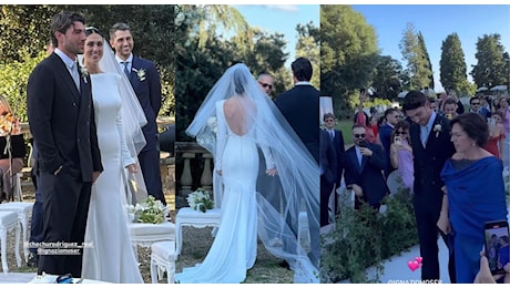 Cecilia Rodriguez e Ignazio Moser, le foto del matrimonio (blindatissimo): lei in una sirena di mikado, lui in abito blu