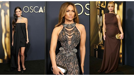 Governor Awards, pagelle look: Angelina Jolie con la tenda di nonna (6), Jennifer Lopez sexy trasparenze (8,5), Lawrence incinta e glamour (9), Demi Moore senza età (7)