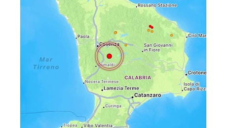 Terremoto in Calabria, scossa magnitudo 3.7 tra Cosenza e Lamezia Terme | LIVE