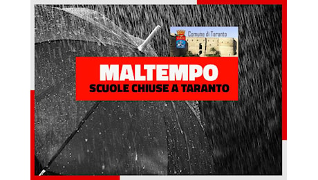 Ultim’Ora Taranto: allerta Meteo per Sabato. SCUOLE e Parchi CHIUSI