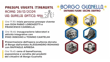 Roma. Borgo Guanella. Giornata indimenticabile il 28 Dicembre con il Presepe Vivente