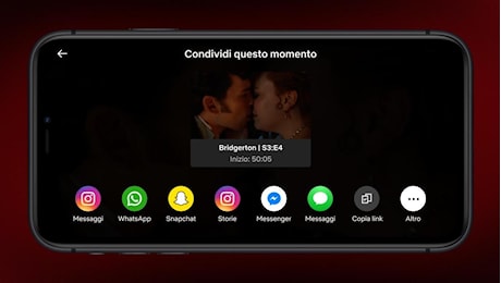 Con l’app di Netflix ora si possono condividere i momenti preferiti di film e serie tv