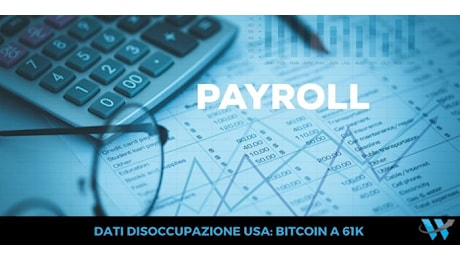 Dati sulla disoccupazione USA positivi: Bitcoin a 61.000$