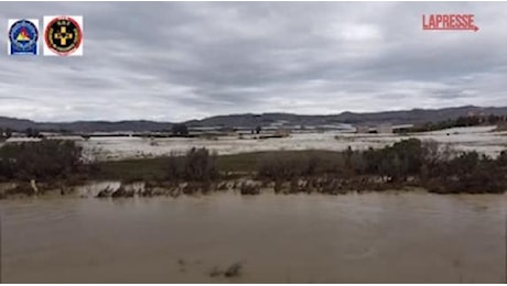 Esonda il fiume Salso in Sicilia: le immagini riprese da un drone