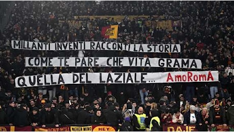 Roma-Lazio, i Distinti Sud: Millanti, inventi, racconti la storia come te pare... che vita grama quella del laziale. FOTO!