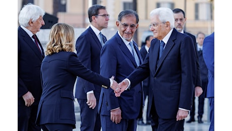 Giorgia Meloni ieri a pranzo al Quirinale da Mattarella