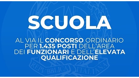 Concorso per funzionari della scuola, bando per 1.435 assunzioni: requisiti e domande. Ecco i posti in ogni Regione