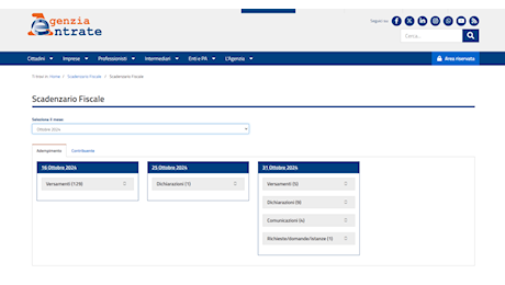 Scadenze fiscali ottobre 2024, dal 770 e CU autonomi al modello Redditi Persone Fisiche