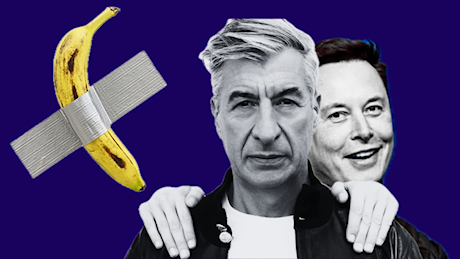 La “banana” Comedian di Cattelan venduta a 6,2 milioni di dollari? Criptovalute, Elon Musk (banana vivente) e colletti bianchi della moda. Ecco perché l’artista è “schiuma” nell’epoca del capitalismo glamour