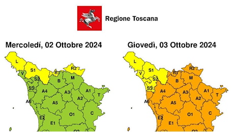 Maltempo in Toscana, nuova allerta arancione per giovedì 3 ottobre in quasi tutta la regione