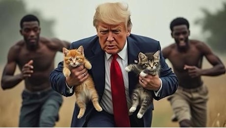 Bufala di Trump in diretta tv «Gli immigrati mangiano cani e gatti» Valanga di meme con Donald e felini