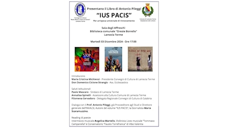 Domani a Lamezia Terme si parla del Diritto alla Pace con lo studioso di diritto Antonio Pileggi