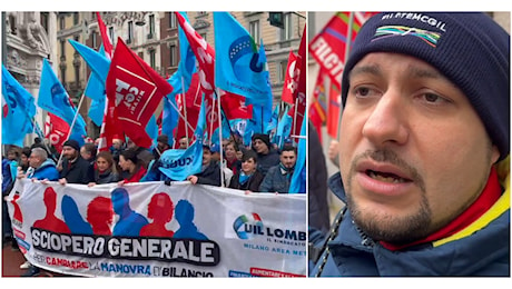 Sciopero generale, le voci dei lavoratori dal corteo di Milano: “Lo facciamo per i nostri figli, coi nostri stipendi qui non si vive”