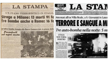 Piazza Fontana e stragi del ’93 sono storie disconnesse. Eppure due prime pagine fanno pensare a un’analogia