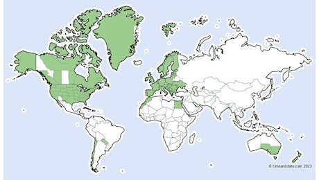 Quali Paesi nel mondo adottano il cambio tra ora solare e legale nel 2024? La mappa