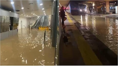 Violento temporale su Siena: la stazione si allaga, immagini impressionanti