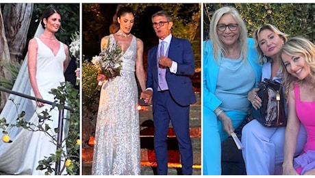 Daniela Ferolla, il matrimonio dell'ex miss Italia con Vincenzo Novari dopo 20 anni di fidanzamento. Da Mara Venier a Simona Ventura, tutti i vip presenti